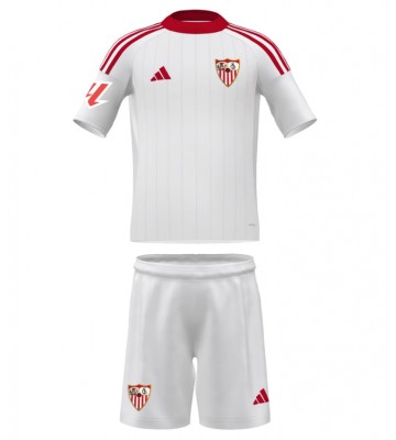 Sevilla Hjemmebanetrøje Børn 2025-26 Kortærmet (+ Korte bukser)